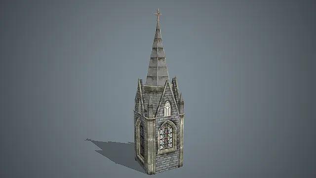 一座极具氛围感的哥特式小教堂的3D模型