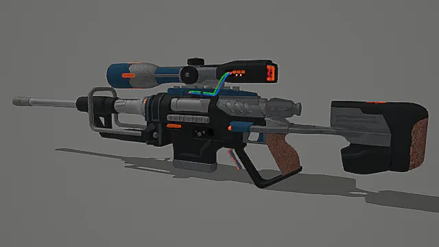 科幻多功能风战术步枪3D模型