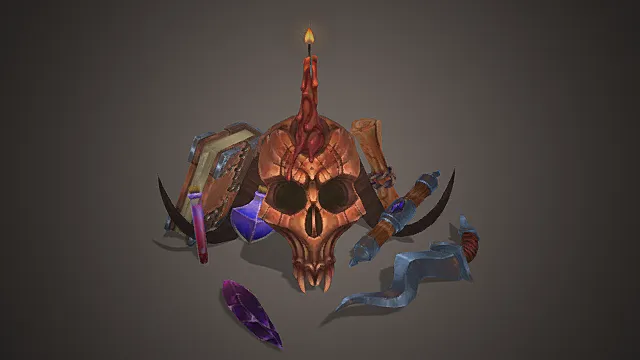 暗黑骷髅储物道具模型