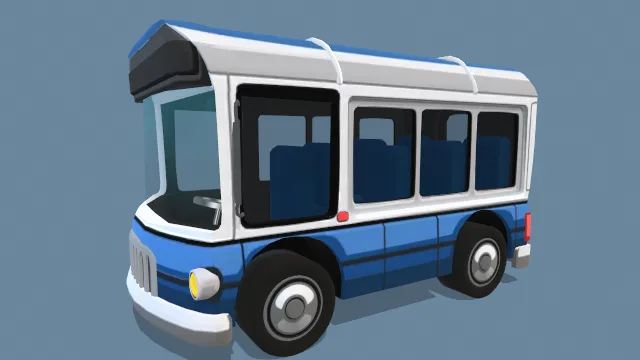 卡通风格化巴士公交车公共汽车