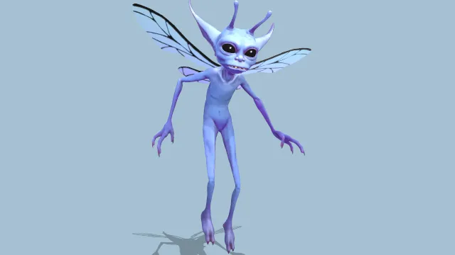 康沃尔精灵模型外星生物有翅膀飞行动画