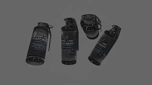 战术非致命风7290型震撼弹3D模型
