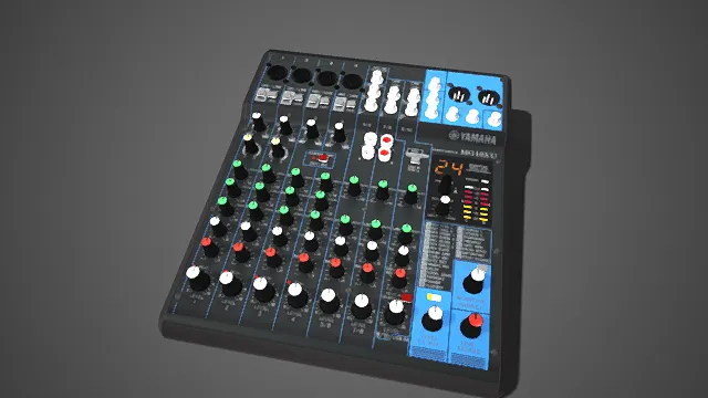 雅马哈  10路音频调音台  黑蓝配色  集成效果器  专业性  便携性  音频混音