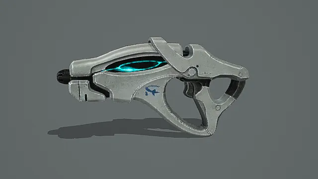 星际美学风流线型能量手枪3D模型