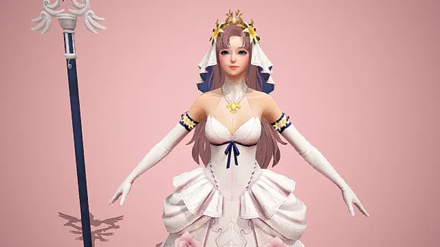 卡通男女人物游戏角色带绑定带贴图Frey_FirstAnniversary_v1