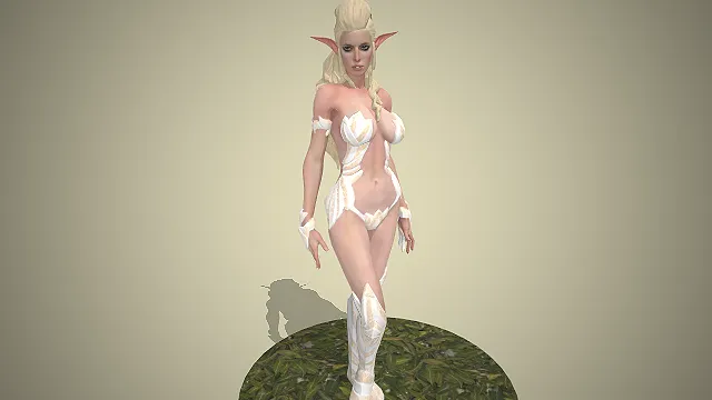 精灵族  白色花叶铠甲  森林精灵  优雅战士