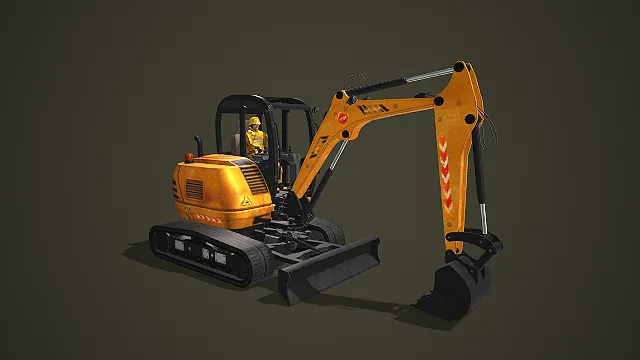 小型履带式挖掘机 3D 模型