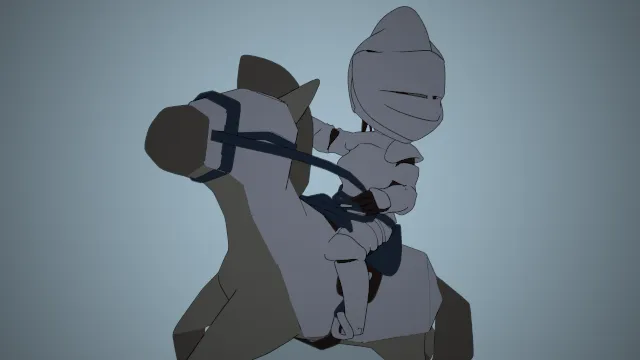 卡通风格化英雄来自哈沃特骑士团铠甲