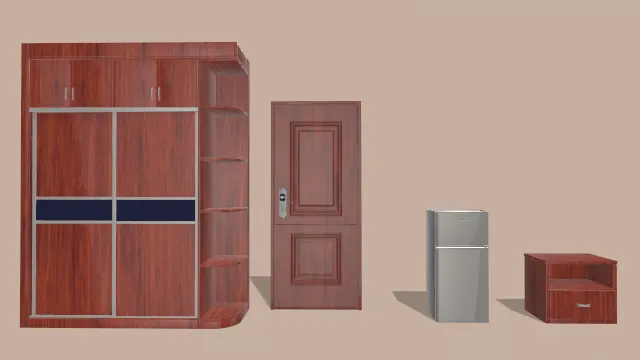 衣柜门床头柜冰箱演示动画