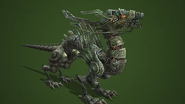 青铜纹机关龙形守卫游戏 3D 模型