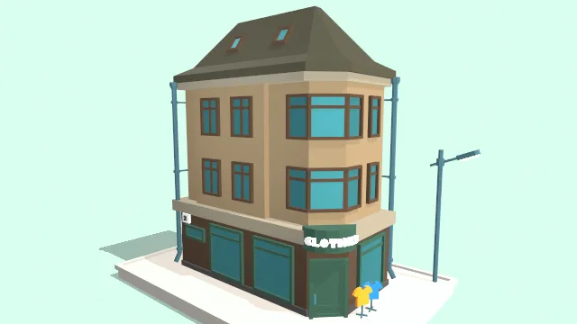 现代建筑楼层房屋服装店