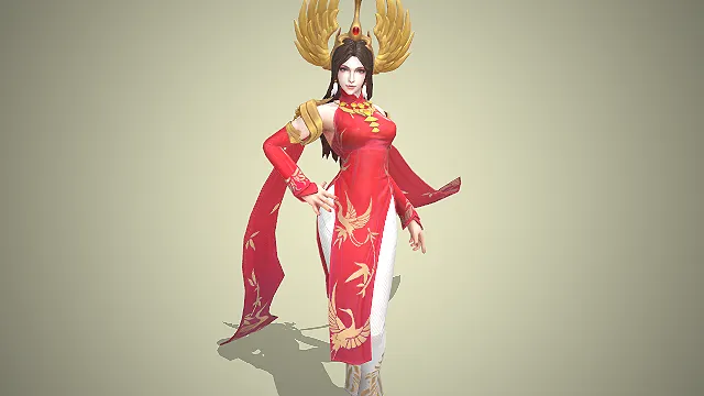 传说对决  凤凰金冠  旗袍式礼服  典雅女皇