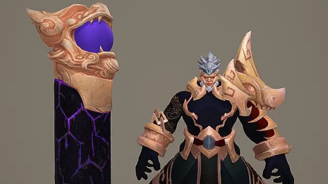 神话腐化神将：黑金魔铠+紫晶魔柱套装