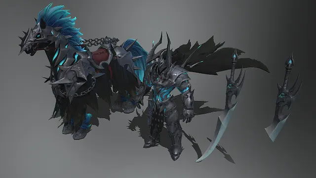 暗黑骑士  重甲战马  幽冥铠甲  游戏角色  次世代模型