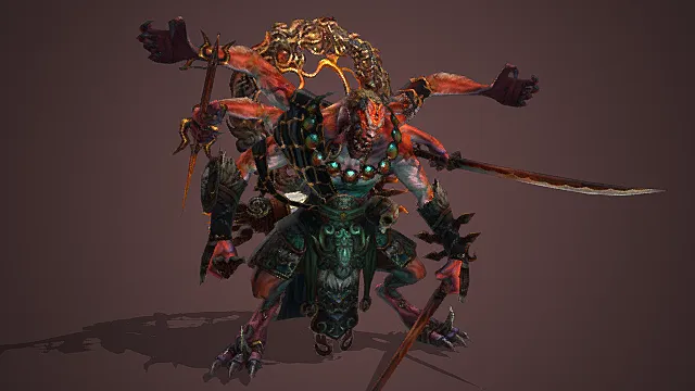 血狱妖火殿妖焰多刃鬼将模型