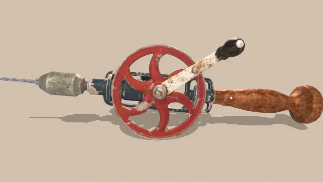 手钻道具手动钻头工程工具模型