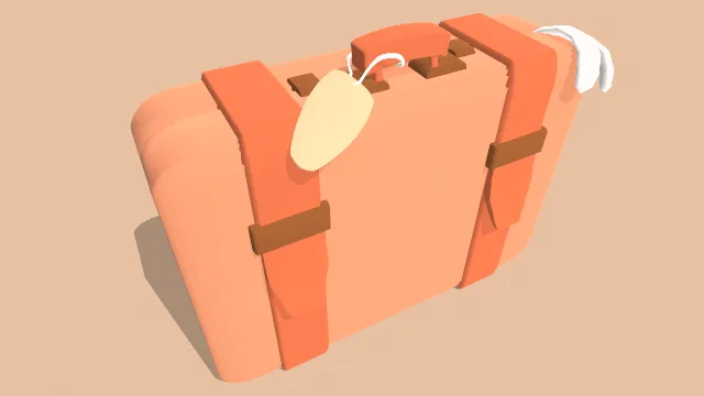 卡通风格化手提箱行李箱工具