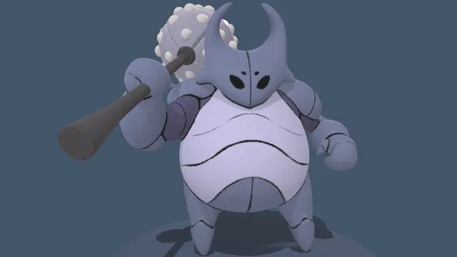 假骑士空洞骑士风格化游戏角色模型