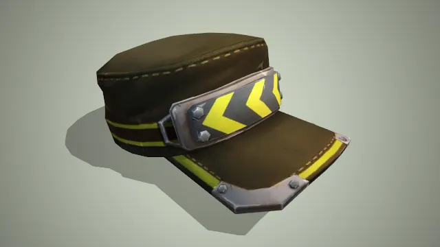 平角复古军绿色带沿帽