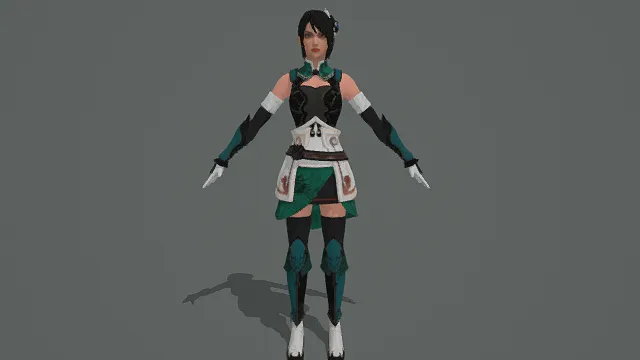 国风武侠风女性角色模型