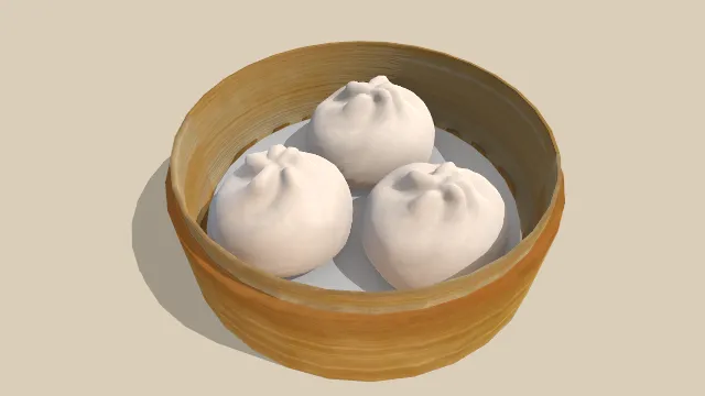 蒸笼里的包子早餐食物