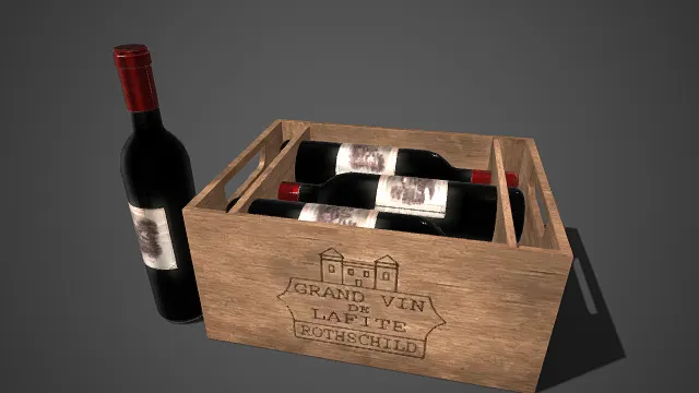 拉菲红酒  木箱  实木刻印  高端葡萄酒  包装  典雅尊贵  格调