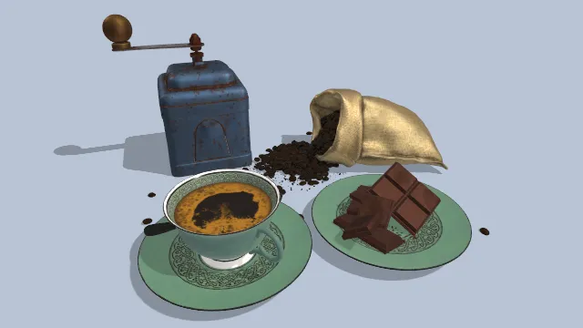 咖啡巧克力饮品套组磨咖啡机一袋可可豆