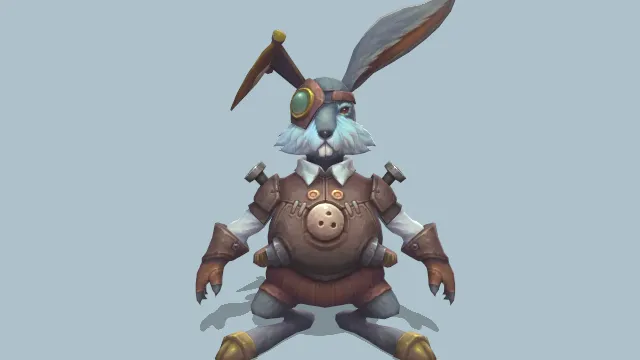 机器组成的朋克兔子机械动物