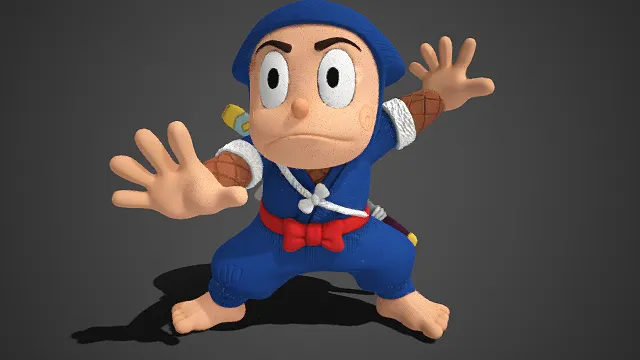 卡通男孩  功夫姿态   Q 版  佩刀  日式  武士  