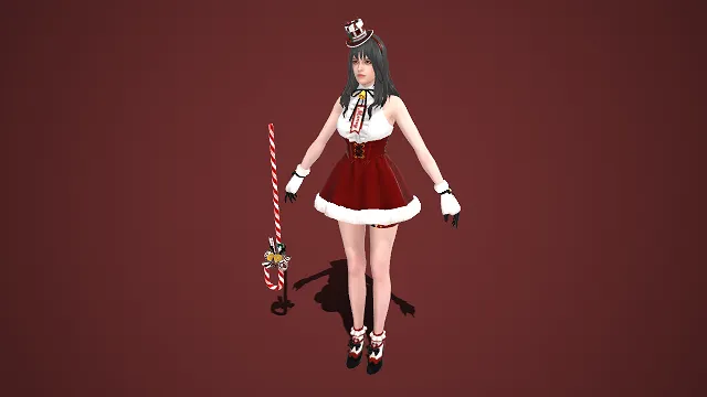 圣诞主题  甜美元素  次世代女性角色  红白配色裙装  拐杖糖  节日