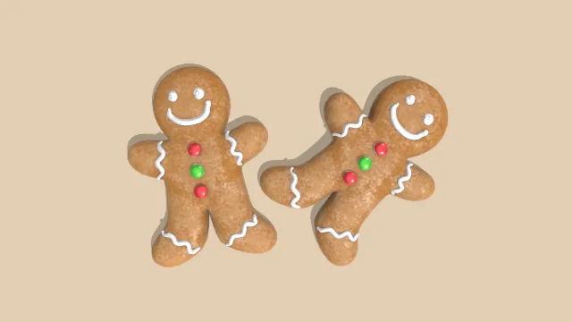 姜饼人饼干甜点食物糖果奶油