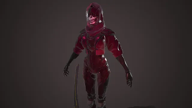 红甲骷髅  暗黑  机甲战士  科幻惊悚风格  游戏角色  