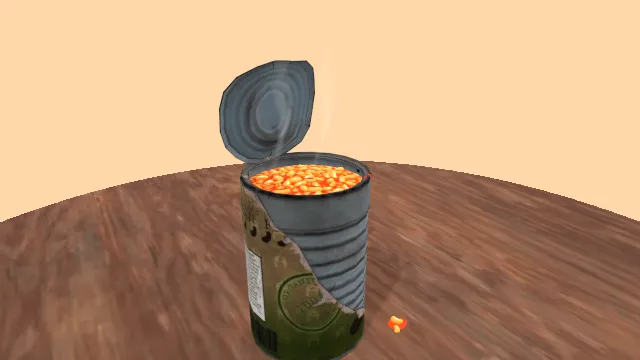 有点破旧的桶装罐头热豆子食物速食