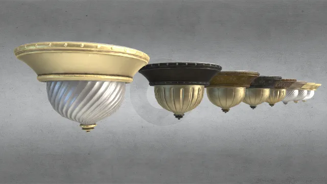 圆形半圆形灯罩的吸顶灯天花板灯家具