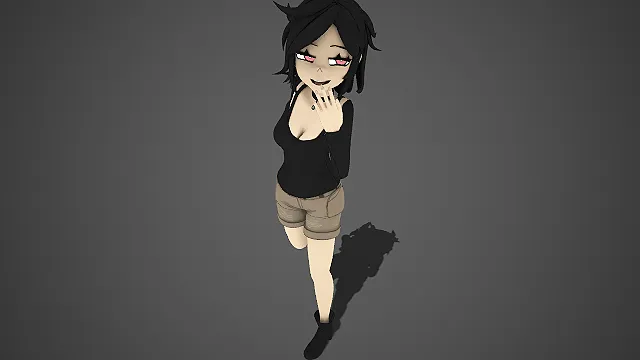 黑短发  红瞳  二次元  少女  休闲风  动漫