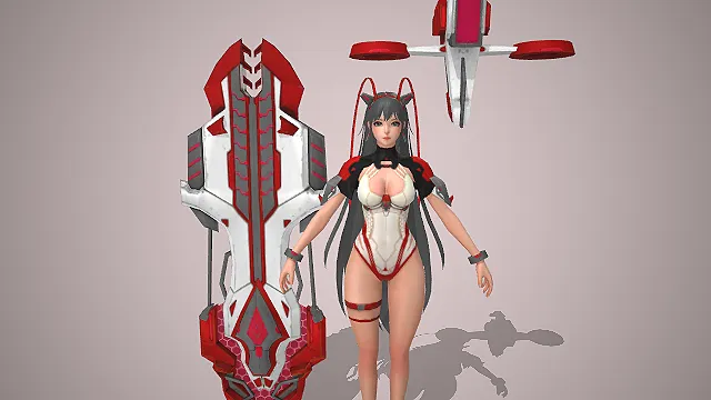 机甲战姬  白红机甲风  悬浮翼盾  飒爽科技感