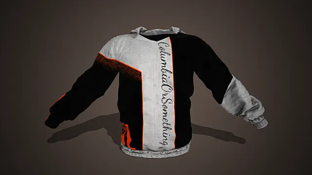 潮酷撞色字母连帽卫衣模型