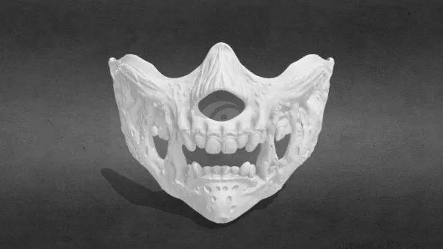 恐怖牙仙半脸面具obj.obj