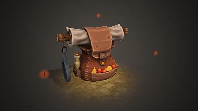 童话冒险风格探险背包模型