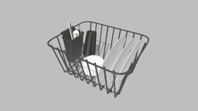 带餐具的碗碟架