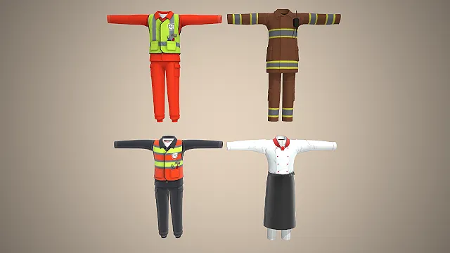 职业制服套装  工装风  多职业  反光安全马甲