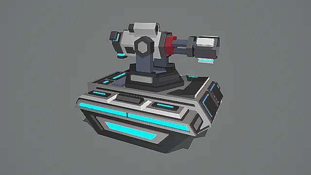 赛博机动风蓝能炮车3D模型