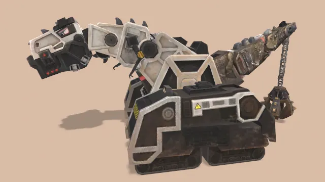 卡通风格化游戏坦克道具模型动画