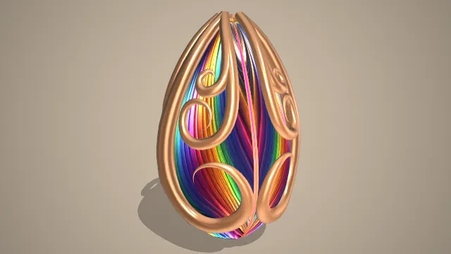 风格化装在壳子里的种子长芽动画模型