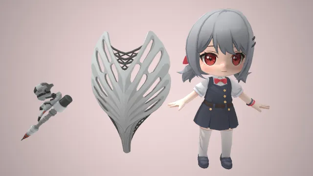 少女模型 3d模型 手办 日系 pbr模型