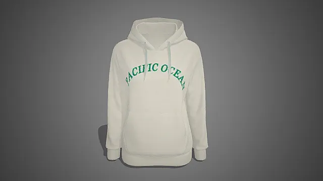 海洋风字母连帽卫衣模型