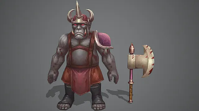 Q 版狂战士兽人角色模型