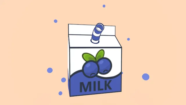 可爱蓝莓牛奶饮品纸包装盒