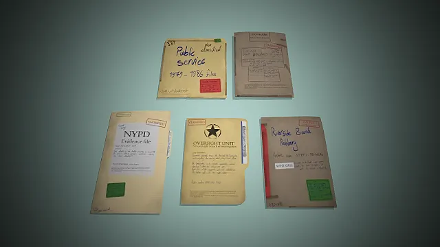 一套怀旧刑侦风格的警用文件3D模型