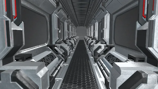 科幻风格的3D走廊模型